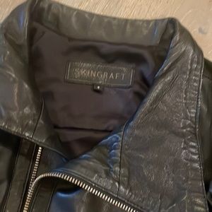 Black leather jacket in small